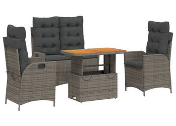 4-cz. zestaw mebli do ogrodu poduszki szary rattan PE WM-3277467