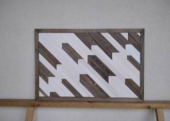 Obraz mozaika dekoracja z drewna 80x53 cm wenge dąb bielony