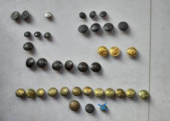 Stare guziki wojskowe górnicze marynarka inne 37 szt PRL