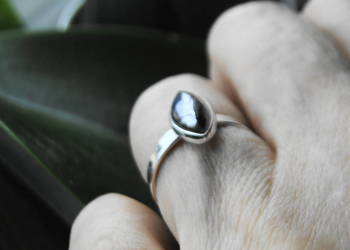 Pierścionek srebro i hematyt