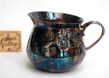 Posrebrzany mlecznik platerowany srebrem róże Resovia PRL vintage