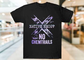 KOSZULKA MĘSKA NATIVE SMOG NO CHEMTRAILS Czarna XL 190g Autorski Projekt
