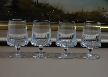 Komplet 4 kryształowych kieliszków / kryształy vintage PRL