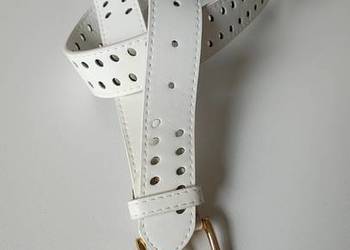 Pasek damski szeroki biały