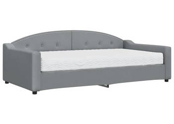 Sofa z materacem do spania jasnoszara tkanina 100x200 cm WM-3197517