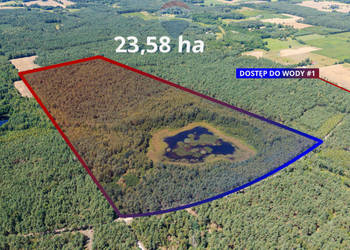 Duża działka z lasem i oczkiem wodnym