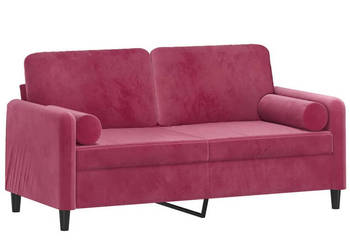 2-osobowa sofa z poduszkami winna czerwień 140 cm aksamit WM-3200885