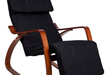 Fotel bujany regulowany podnóżek drewniane ramiona ModernHome