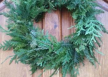 Wianek żywy podkład jodła thuja jałowiec 30 cm