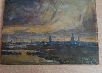 Johannes MALWITZ (1881-1951) – Oryginalny olej, nokturn z 1912 roku