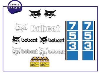 Naklejki Bobcat 753 Miniładowarka ładowarka Zestaw Nalepki