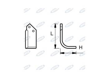 Nóż glebogryzarki DX  L173,H116,ØF.12,5 66975