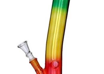 Wysokie Bongo Szklane Rasta 35 cm Fajka Wodna Duża Kolorowa Chillout