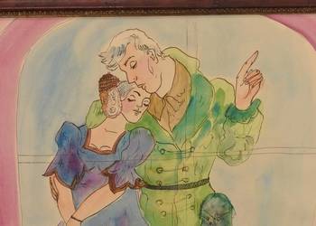 Maja Berezowska - Zakochani - Przywitanie z Żołnierzem - Obraz Akwarela