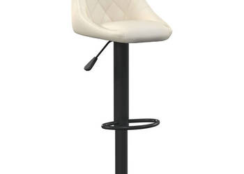 Stołek barowy kremowy obity aksamitem WM-335337