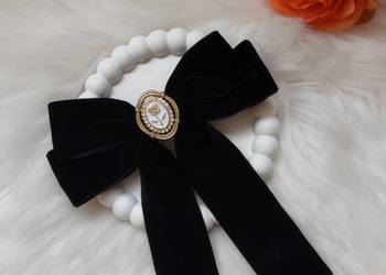 Welurowa spinka kokarda do włosów