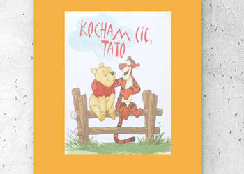 Kubuś Puchatek plakat A4, bajkowe plakaty dla dzieci, plakat z Puchatkiem