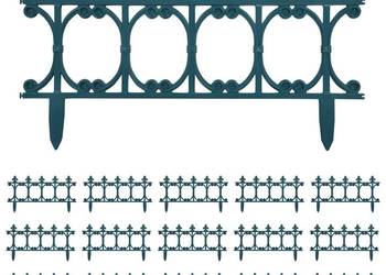 vidaXL Obrzeża trawnikowe, 16 szt., zielone, 10 m, PP(SKU:48619)