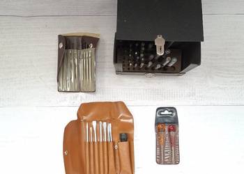 Narzędzia Wiertła śrubokręt Pilniczki w Etui Retro Loft Vintage PRL