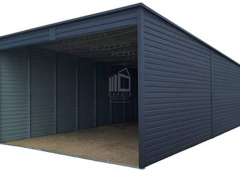 Garaż blaszany - Carport  6x8m - antracyt - dach spad w tył ID976
