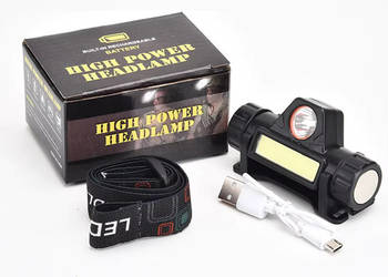 Reflektor czołowy LED USB COB – super jasny, wodoodporny, z magnesem