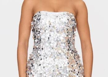 Srebrna cekinowa sukienka mini