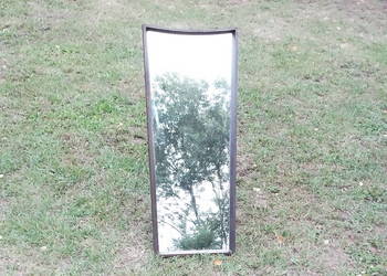 Stylowe lustro vintage z dekoracyjnym szlifem w drewnianej ramie 92.5 x 39