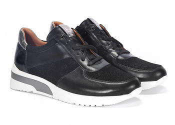 Półbuty damskie na platformie Czarny + Brokat (Roz 36 - 41)