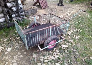Wózek dwukołowy solidny z rączką uchwytem quad drewno ogród