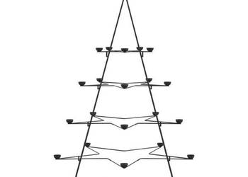 vidaXL Sztuczna choinka ze stojakiem, czarna, 180 cm, PVC(SKU:4018964)