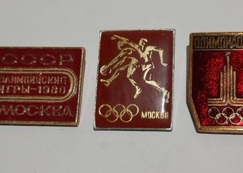 odznaki 3 szt. Olimpiada Moskwa 1980 Rosja ZSRR (6)