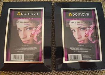 Eleganckie czarne ramki w srebrnych obwódkach - dwie sztuki w jednej cenie