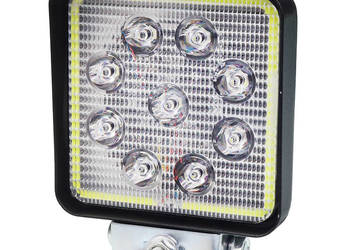LAMPA ROBOCZA LEDOWA PROSTOKĄTNA,  9 LED +  OBRYSOWA DIODA BIAŁA, 12-3