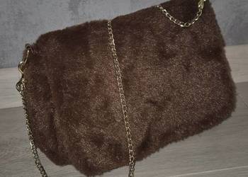 Torebka damska futerko brąz