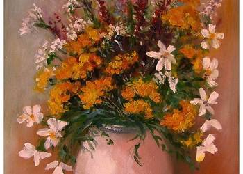 Bukiet polnych kwiatów obraz olejny 40cm-30cm dostępny