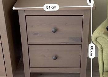 IKEA HEMNES szafka nocna – szarobrązowa, 2 szuflady