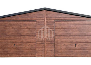 Garaż blaszany 8x6m - 2x brama uchylna - drzwi - dach - rynny SO138