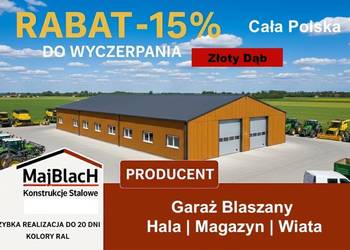 A148-Drewnopodobny Garaż Blaszany Dwuspadowy – Hala  - Magazyn - Maj-Blach