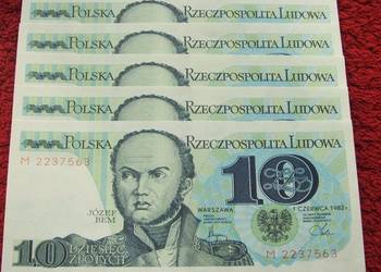 POLSKA PRL 10 ZŁ GEN. JÓZEF BEM - Banknot UNC - 1 szt. POLSKA PRL 10 ZŁ GEN. JÓZEF BEM - Banknot UNC - 1 szt.