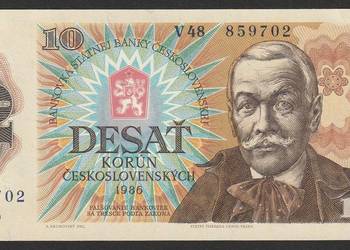 CZECHOSŁOWACJA 10 KORON 1986 - STAN BANKOWY UNC