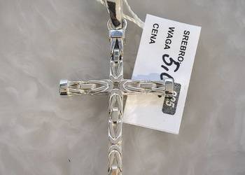Srebro białe Nowy krzyżyk duży wys.50mm.pr.925
