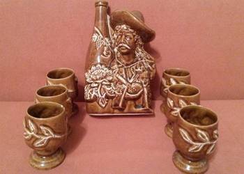 Karafka/Góral z kielichami PRL/porcelana/