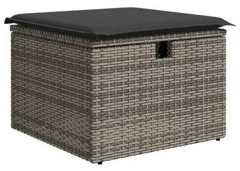 vidaXL Stołek ogrodowy z poduszką, szary(SKU:366118)