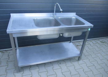 Zlew Gastronomiczny 2 Komorowy Z Półką 130/60/85