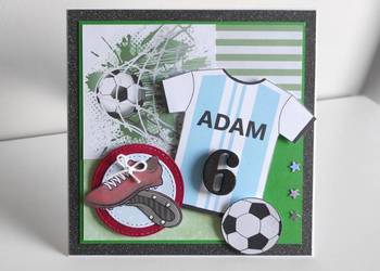 Personalizowana kartka ręcznie robiona na urodziny Piłka nożna Personalizowana kartka ręcznie robiona na urodziny Piłka nożna