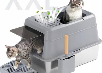 Kuweta dla kota ze stali nierdzewnej z pokrywką XL