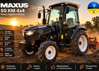 MAXUS 50 KM 4x4 – Nowy ciągnik rolniczy Perkins Napęd 4x4 | Gwarancja