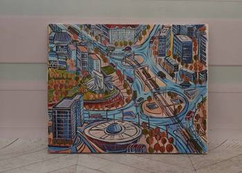 E. DWURNIK 2017 - Katowicki Spodek - Miasto Katowice - Obraz Pejzaż Sztuka