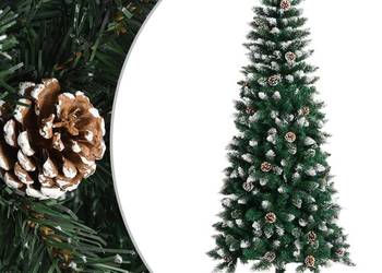 vidaXL Sztuczna choinka ze stojakiem, zielona, 180 cm, PVC（SKU:345175）