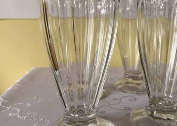 Szklanki Pucharki Lody Desery 300 ml Vintage Lata 80 Komplet 6 szt Szkło